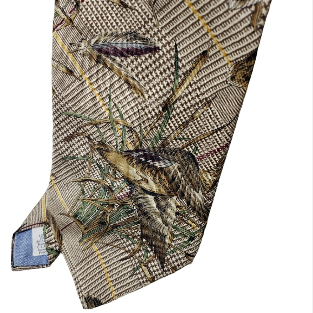 Britches Great Outdoors Water Fowl Duck Hunters Preppy Silk Tie